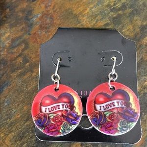 I love you earings